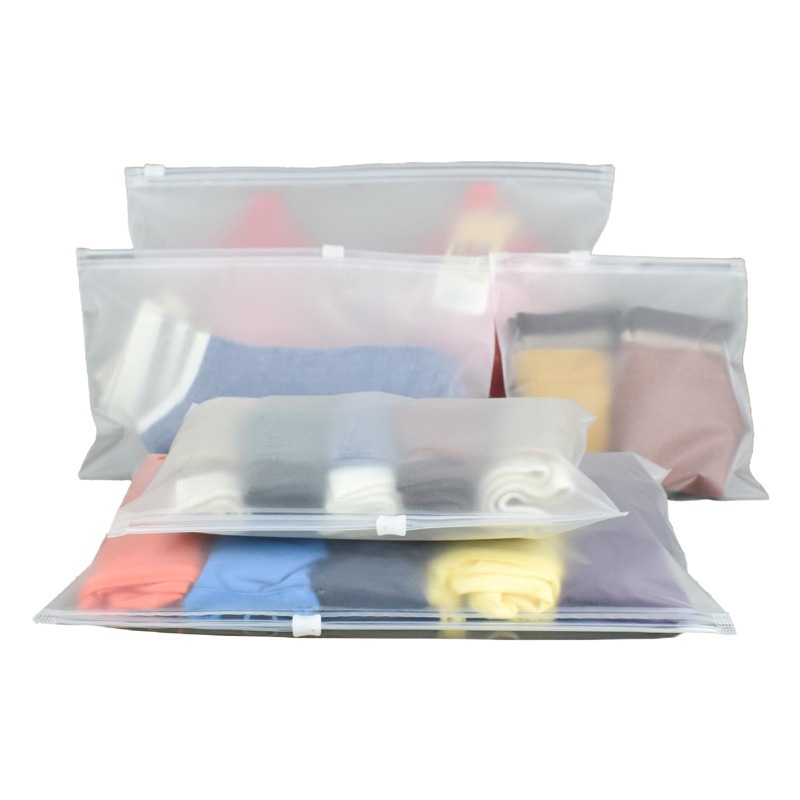 in stock Translucent Frosted Garment Packaging Bag Long Sleeve Coat PE Frosted Self-sealing Bag Garment Zipper Bag