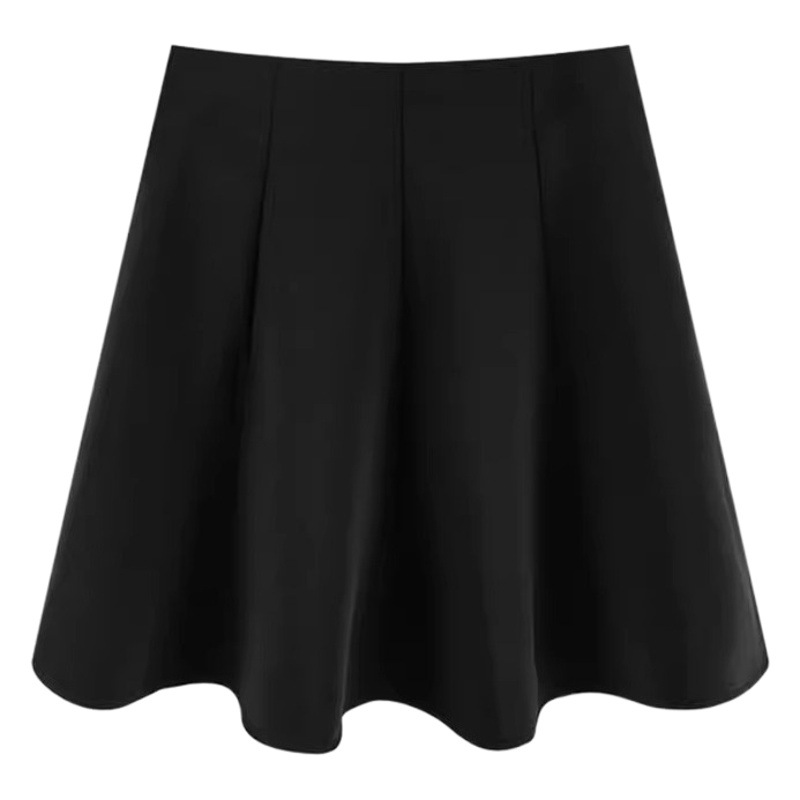 Black Skirt Women's Spring 2024 New Style Short Skirt Fashion Poncho Umbrella Skirt High Waist Slimming Small A- Line Skirt