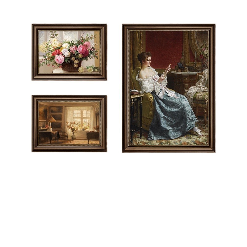 Picture of American porch retro combination decorative painting high-level sense French antique niche living room dining room classical painting