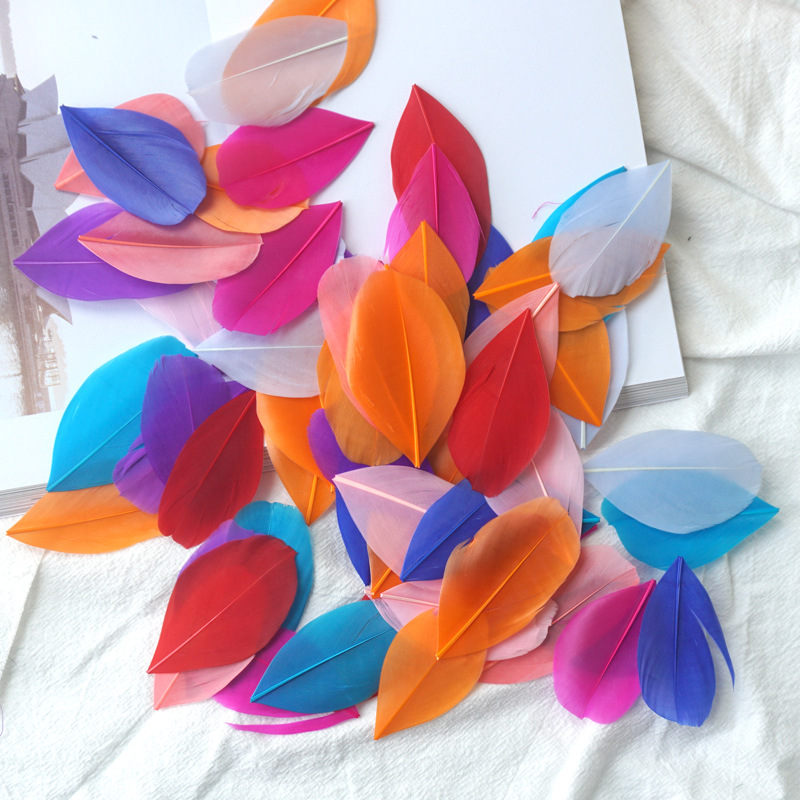 Picture of Goose feather floating head color feather decoration diy jewelry earrings earrings dream catcher handmade material accessories small feathers
