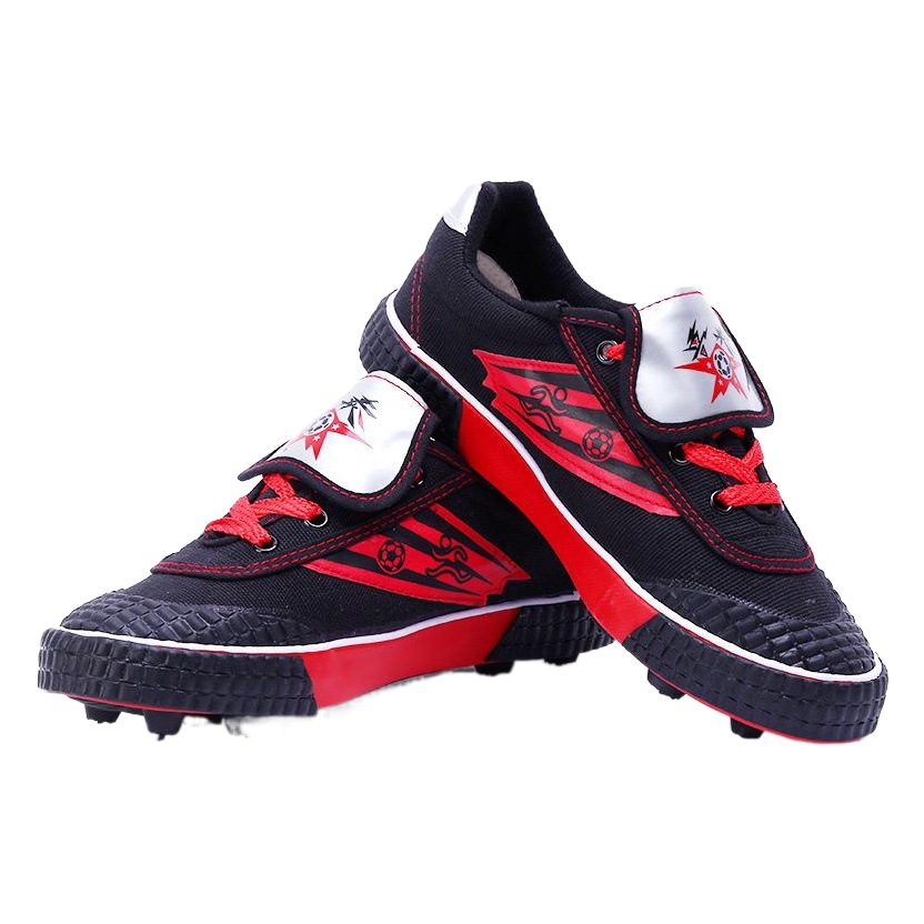 Lutai children's canvas spikes football shoes outdoor sports training shoes wear-resistant breathable soft broken nails grip football shoes