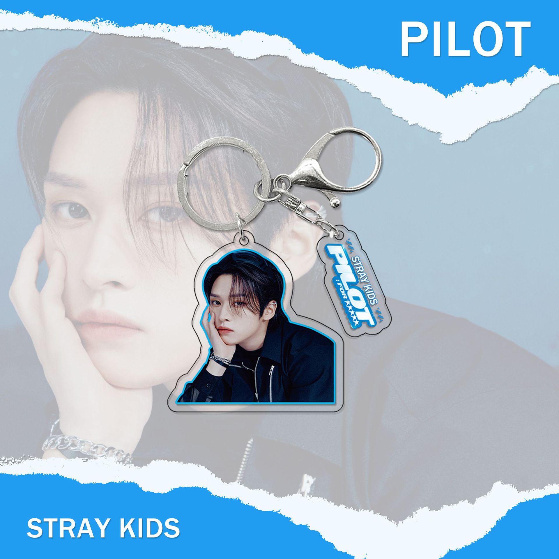 Picture of Stray Kids New Album (5-STAR) keychain Li Longfu peripheral acrylic pendant 2-piece set