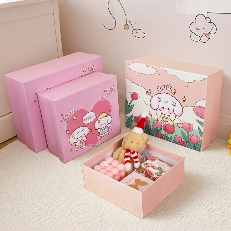 Manufacturer of Cute Cartoon Gift Boxes, Birthday Gift Packaging Boxes, Gift Boxes for Girlfriends, Children's Lid-And-Base Boxes, Ready for Wholesale