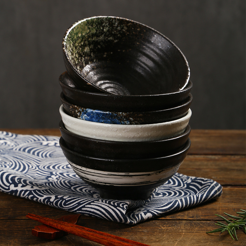 Picture of Wholesale Japanese ceramic bowl 4.5 inch 5 inch rice bowl creative day tableware household commercial soup bowl restaurant table