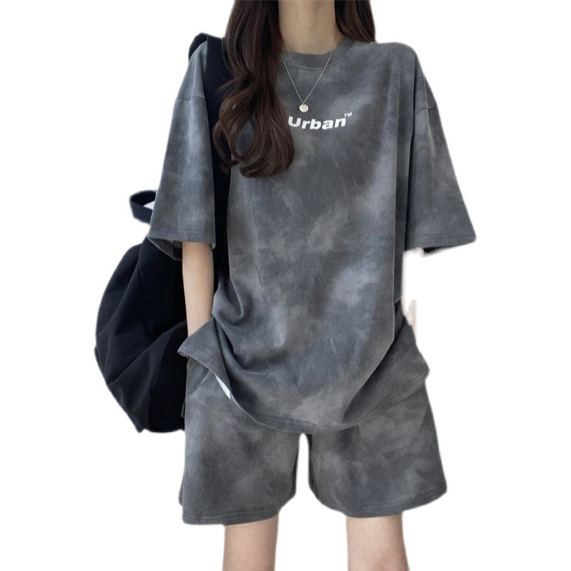 Picture of Sports Casual Suit Women's Summer Southeast Asian Tie-Dye Slimming New Fashion Short-sleeved Shorts Two-piece Set