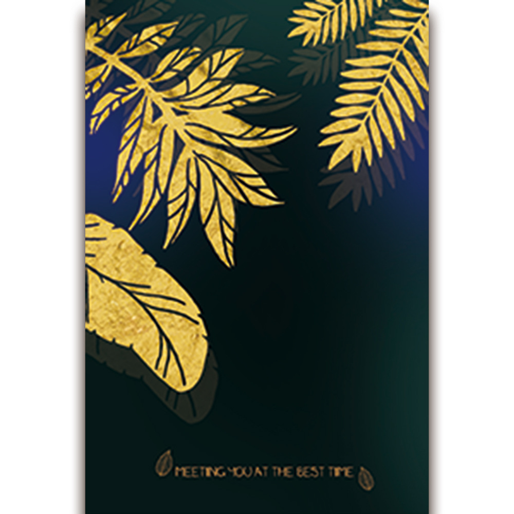 Picture of Source Factory Black Gold Leaves Living Room Hanging Painting Nordic Landscape Canvas Core Wholesale Abstract Restaurant Decorative Painting