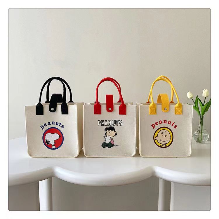 Thick Felt Bag, Portable Cartoon Wholesale, Gold Stamping Small Tote Bag, Felt Gift Bag, Custom Storage