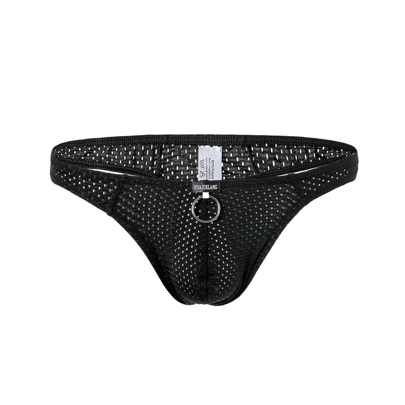 Picture of Thong men's sexy breathable fashion underwear honeycomb mesh ice silk nylon high-end comfortable T pants