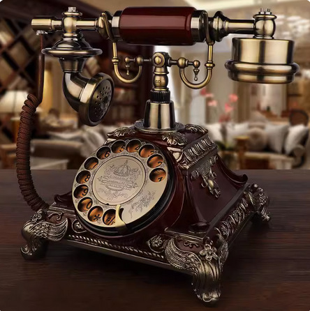 Rotating turntable telephone European retro phone party birthday wedding audio guest book American fashion voice
