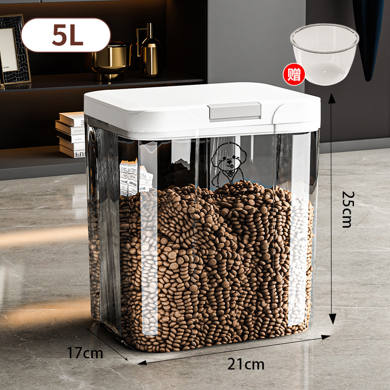 Picture of Pet Food Grain Storage Bucket Cat Food Dog Food Sealed Bucket Cat Food Drying Storage Bucket Moisture-proof Dust-proof Storage Bucket