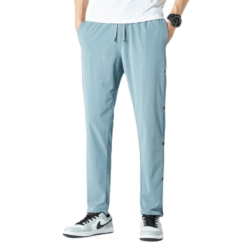 Jinlun Buttoned Ice Silk Quick-Drying Pants Men's Wide Feet Business Summer Pants Adjustable Feet Stereo Tailoring Quick-Drying