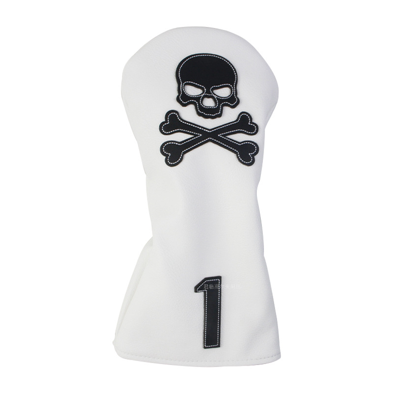 Picture of Golf patch skull full series club cover, waterproof fabric, plush inner pad for iron/wood/putter protective covers