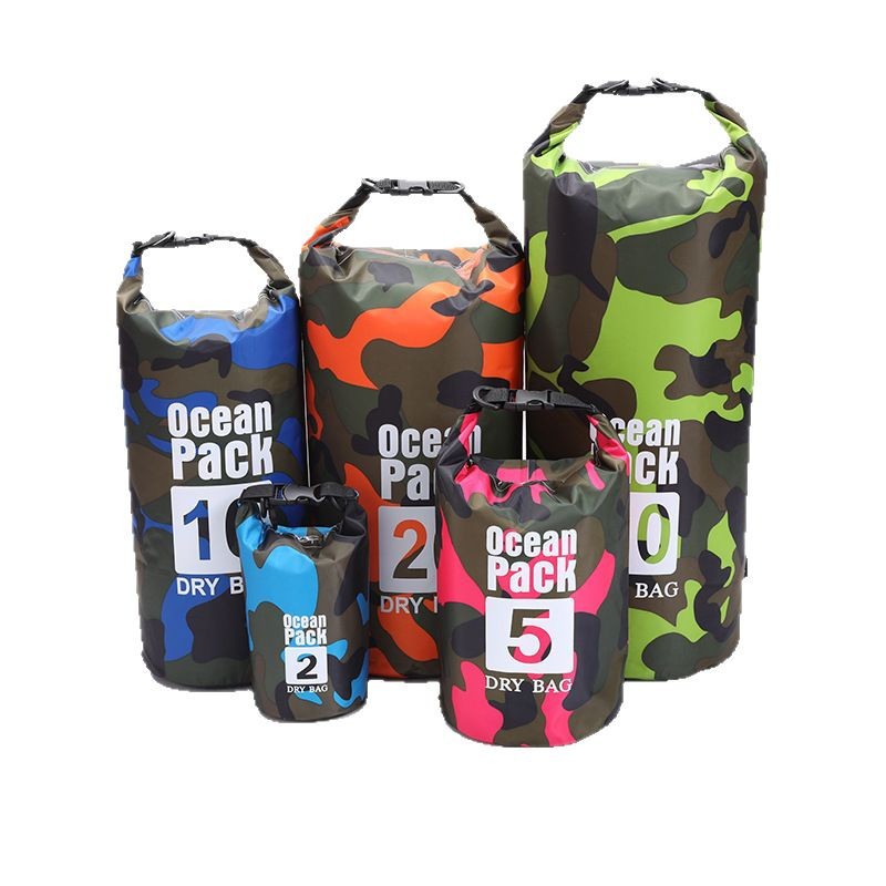 Picture of Cross-border Hot Camouflage Drift Waterproof Bag Single Shoulder Double Shoulder Waterproof Barrel Bag Polyester Lightweight Drift Bag Large in stock