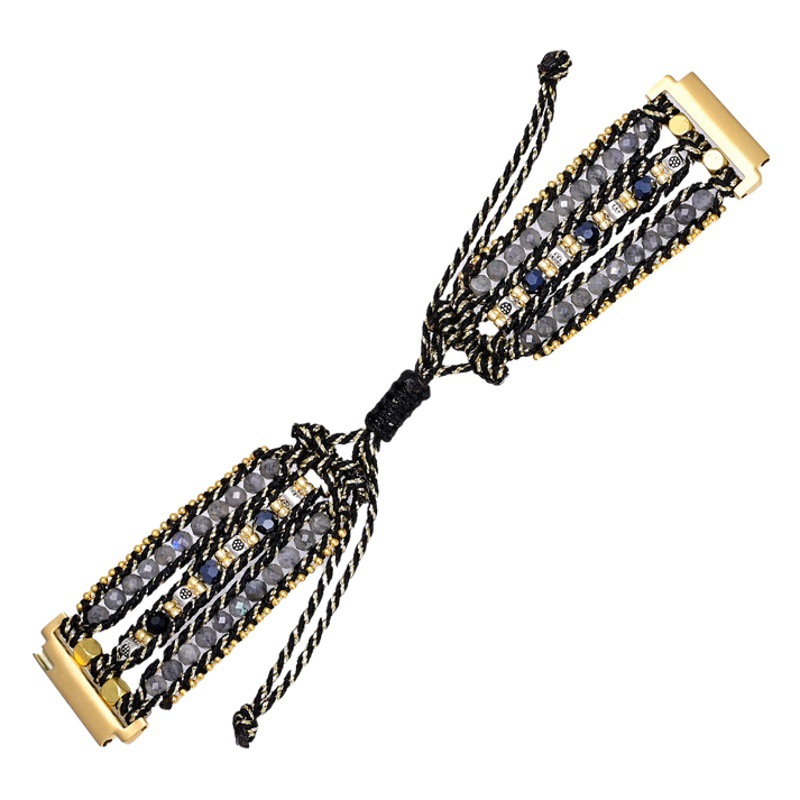 Foreign trade e-commerce New Obsidian natural stone woven Samsung strap bohemian Samsung strap wholesale