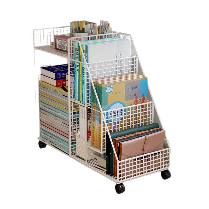 Picture of Balcony bay window bookshelves, small bookcases, children's picture book racks, space using desk side shelves to move pulleys on the floor