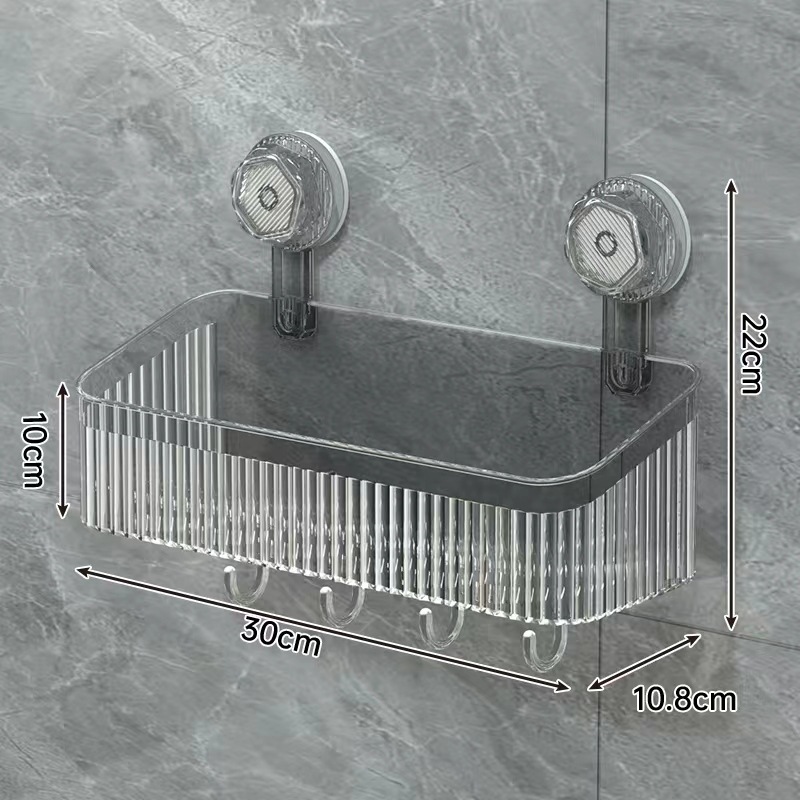 Picture of Household strong suction cup storage rack kitchen wall-mounted seasoning storage rack bathroom punch-free cosmetic mouthwash Cup rack
