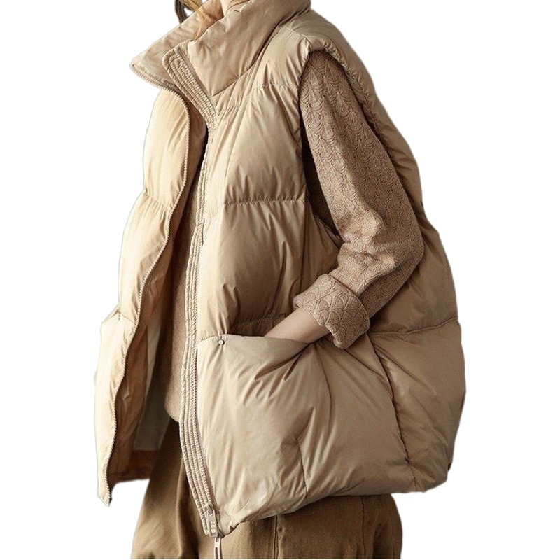Down Vest Women's White Duck Down Outer Wear All-match Winter Western Style Waistcoat Women's 2022 Autumn and Winter New Korean Style