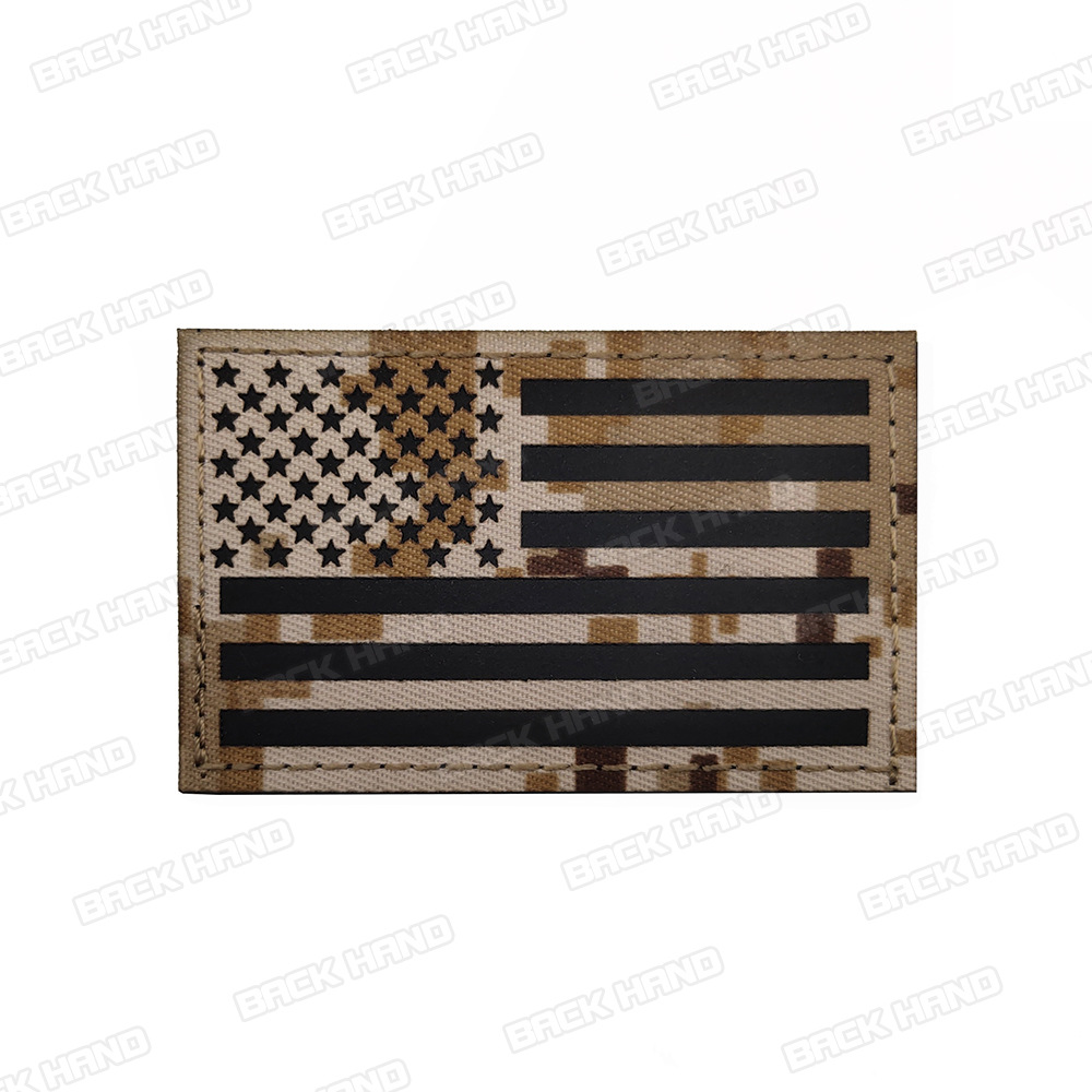 Picture of Haike Outdoor Spot Laser Cut American Ir Reflective Tactical Morale Badge Reflective Velcro Strip Flag