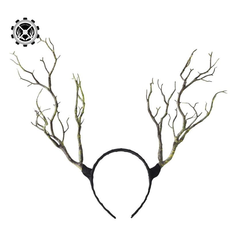 Mori Fairy Fan Party Carnival Simulation Branch Headband Photography Diablo Witch Horn Exaggerated Ball Headwear