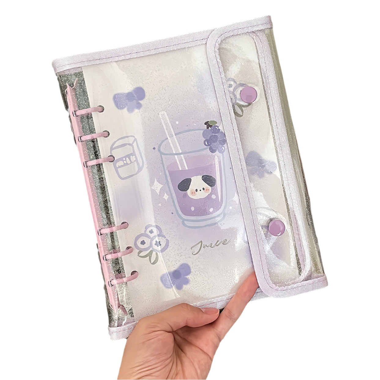 Korean Ins Style A6 Edged Double-Button Loose-Leaf Star Chasing Photo Album with Widened Loose-Leaf Gu Card Idol Album Photo Card