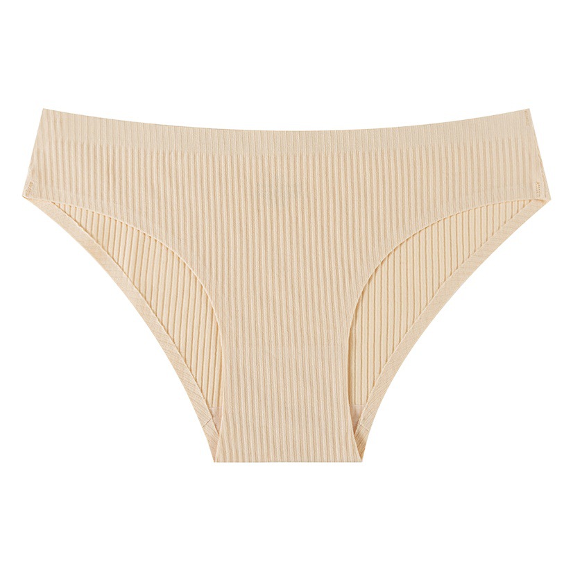 in stock wholesale foreign trade European and American seamless underwear women's solid color classic thread cotton low waist breathable sports briefs