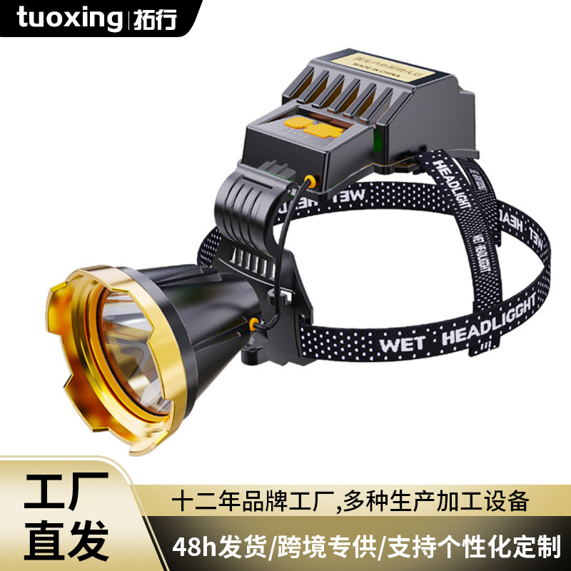 Cross-border headlights long endurance strong light outdoor night fishing lights patrol lights hiking lights riding lights TYPE-C charging output