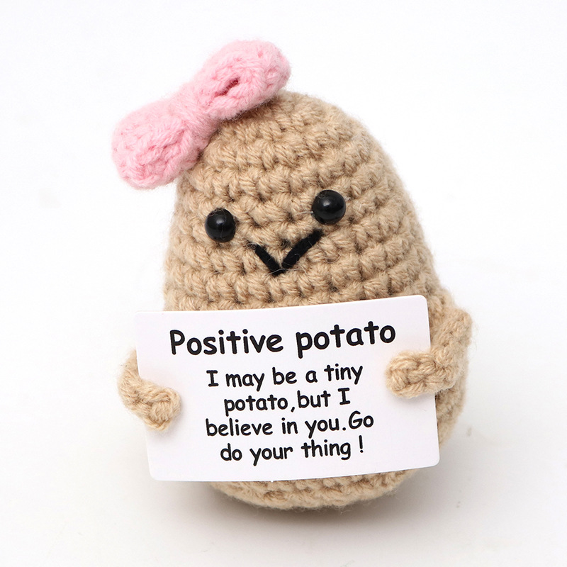 Picture of Cross-Border Hot-Selling Wool Crochet Positive Energy Potato Knitted Wool Cucumber Positive Energy Wool Crocheted Doll Finished Product