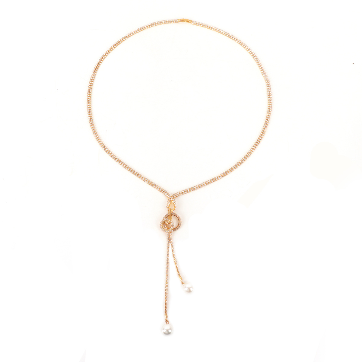 Picture of Elegant Internet Celebrity Shiny Women's Necklace Simple Style Big Ins Geometric Pendant Fashion Commuter Crystal Necklace Jewelry