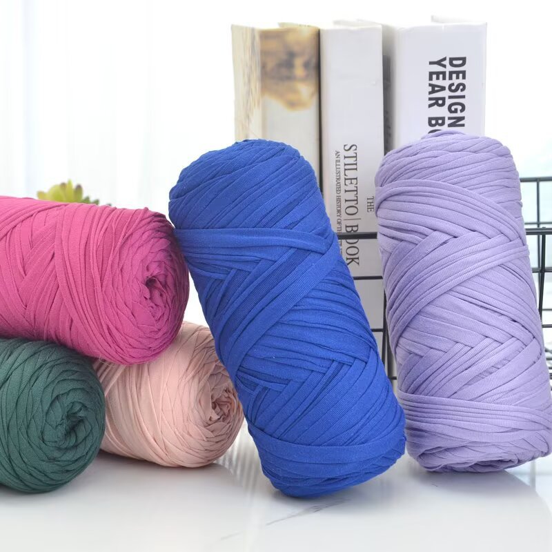 200g fabric strip, high-elastic hook bag string, floor mat woven hand-knitted storage basket, crochet needle blanket, fabric strap, fabric cord DIY
