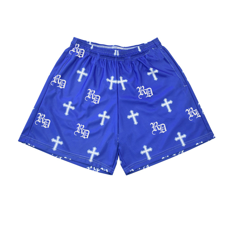 Outdoor Sports Shorts Men's Trendy Brand Summer New Sports Fitness Running Basketball Shorts Four-point Printed Shorts