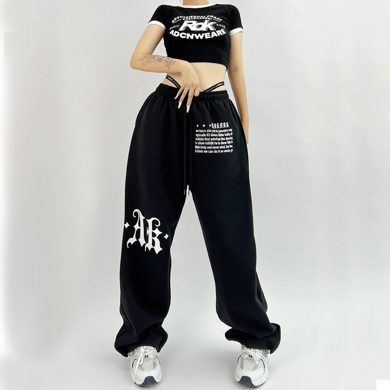 Hip-hop Niche Design Hiphop Sports Pants Women's Loose-fit American-style Hip-hop Sweatpants Jazz Jazz Pants