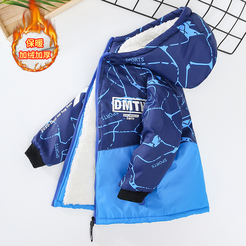 Picture of Children's Clothing Boys' Rush Clothes 2025 New Style Autumn and Winter fleece-lined Thickened Jacket Parker Clothing 3-15 Years Old Fashionable