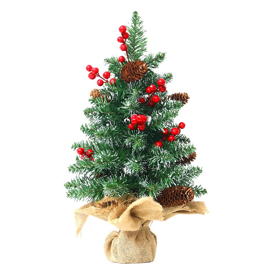 Foreign Trade Cross-border Mini Christmas Tree Pine Cone 45cm Desktop Simulation Plant Office Ornaments Christmas Decorations