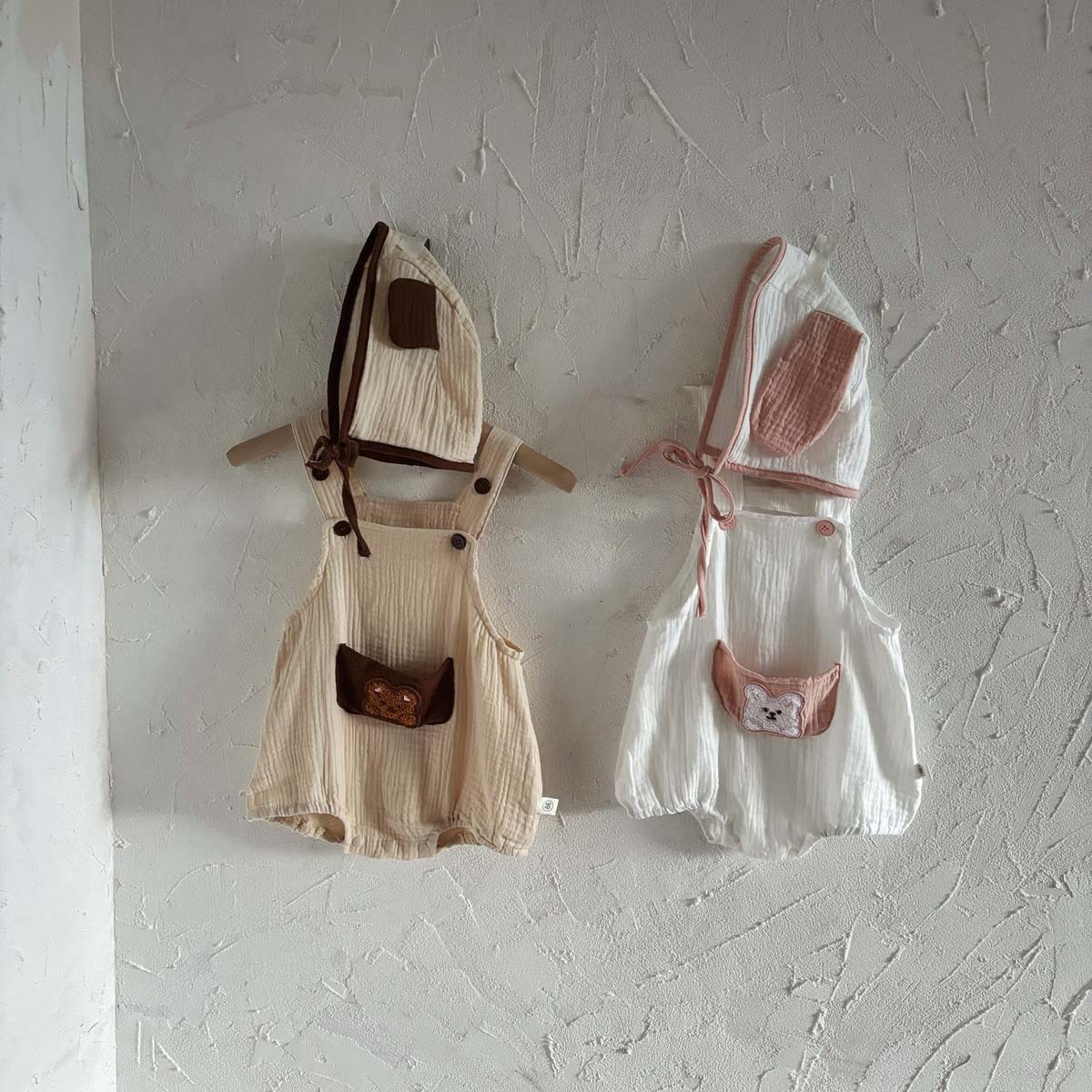 Picture of Baby 2024 Summer Korean-style Bunny-style Jumpsuit for Boys and Girls Baby Zou Cloth Cotton Yarn Strap Bag Fart Ha Clothes
