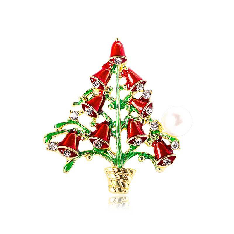 Picture of European and American Christmas brooch cartoon cute red brooch fashion high-end oil drop pin for men and women