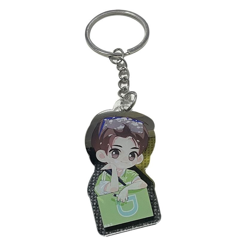 Acrylic keychain diy transparent photo double-sided cartoon anime star character logo pendant wholesale