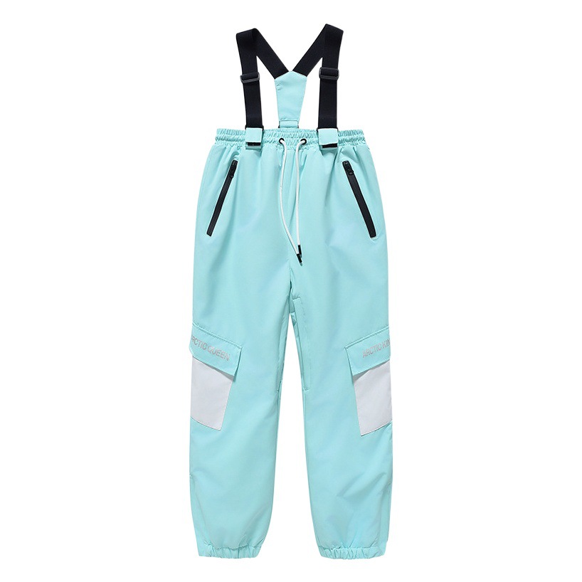 Children's Ski Pants Boys and Girls Winter Waterproof Warm Thickened Snowboard Double-Board Children's Strap Ski Pants