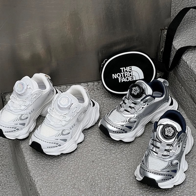 2025 Spring and Autumn New Swivel Buckle Boys Lightweight Breathable Mesh Sneakers Girls Baby Daddy Running Shoes
