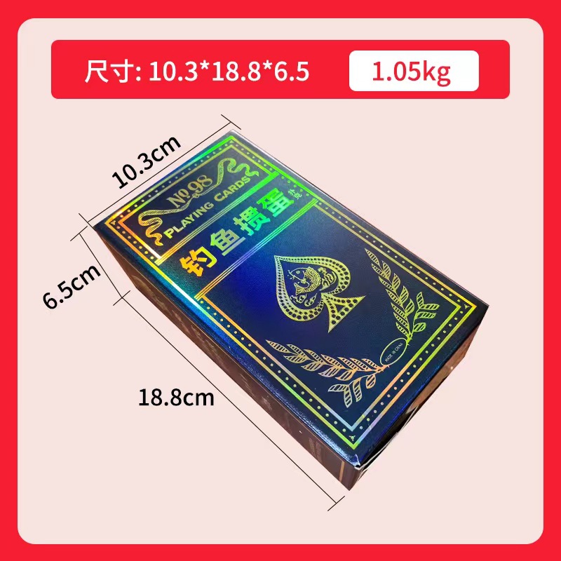 Picture of Fishing egg special playing cards wholesale whole box 100 pairs of high-grade Buke 3a high-quality characters 60*97 cards