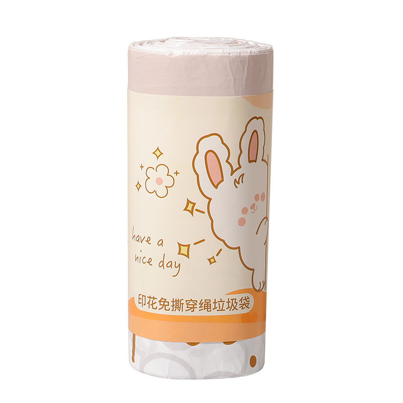 Picture of Tear-free drawstring garbage bag household automatic closing portable thickened extra thick plastic bag kitchen cleaning bag wholesale