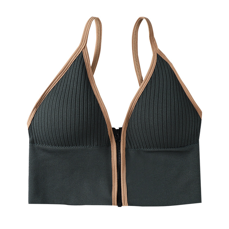 Picture of Designed Small Breast Push-Up Deep V Zipper Camisole Women's Inner Wear Breast Pads Beautiful Back Wrapped Chest Outer Wear Bottoming Top
