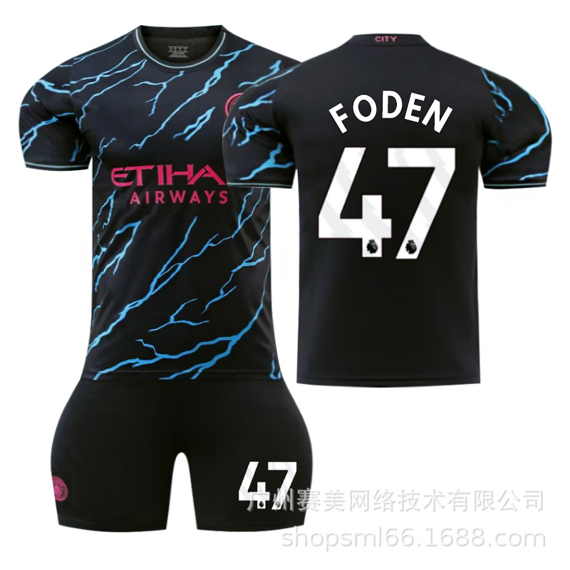 Picture of 23-24 Manchester City II away football uniform suit No. 9 Harland 17 de brauney 10 Rushford 47 Forden