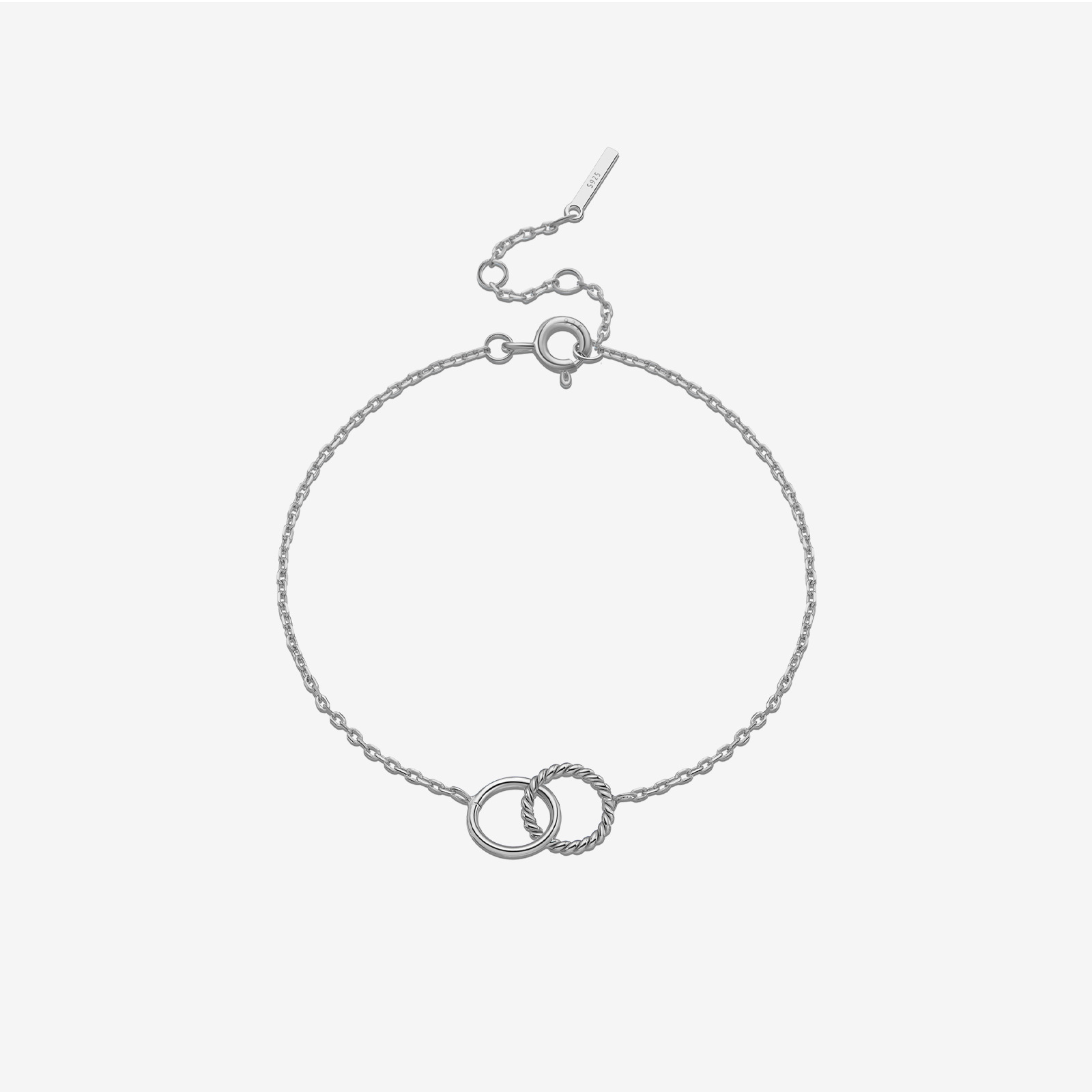 S925 Sterling Silver Versatile High-End Interlocking Bracelet Elegant Niche Jewelry Fashion Circle Bracelet Trendyy Accessories