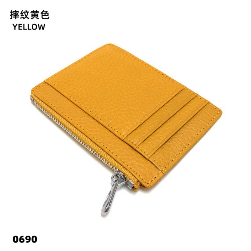 Picture of Ultra-thin Genuine Leather Zipper Coin Purse Card Holder Fashionable Large Capacity Double-sided Bank Card Id Card Holder Leather Card Holder