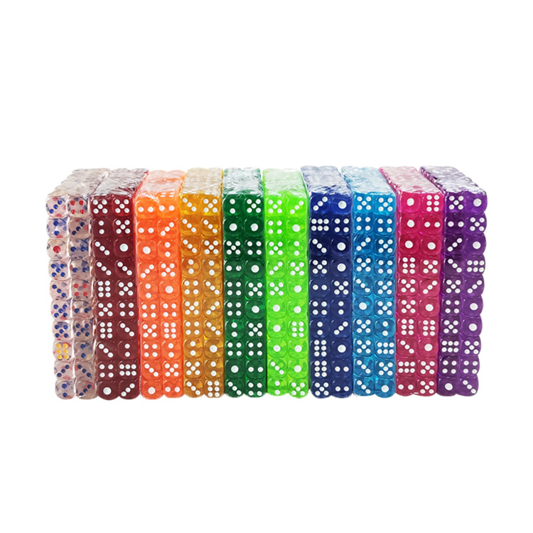 Picture of 12mm Transparent Colorful Dice Dice Placement Acrylic Ktv Bar Crystal Transparent Dice
