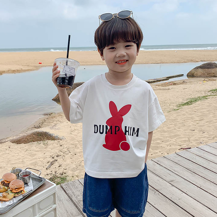 Children's Clothing Cotton Short-sleeved T-shirt Printed 2023 New Style Cotton Boys Short-sleeved Children's Top T-shirt Children's Clothing