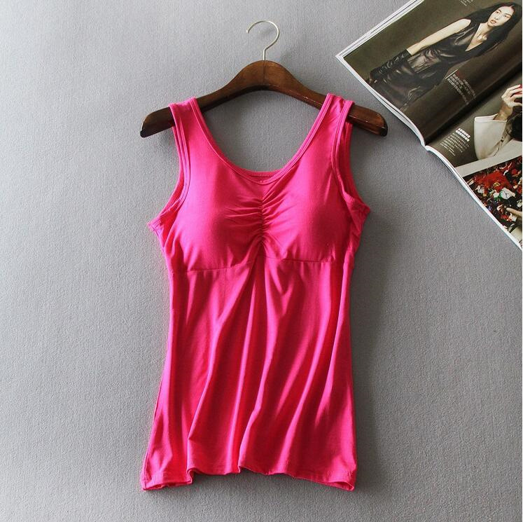 Picture of Candy Color Steel Ring Comfortable Base Solid Color Sling Bust Cotton Vest Belt Chest Pad No Wear Bra Vest Sports Large Size