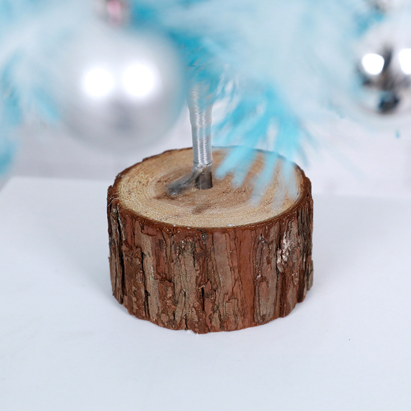 Picture of Blue Cyber Red Feather Christmas Tree Package 45/60cm Mini Encryption Small Christmas Tree Ornaments Christmas Decoration