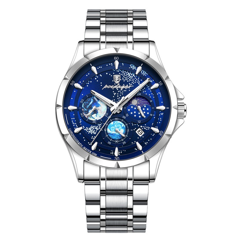 Swiss brand new multifunctional luminous men's watch waterproof quartz watch live foreign trade explosions a generation of hair