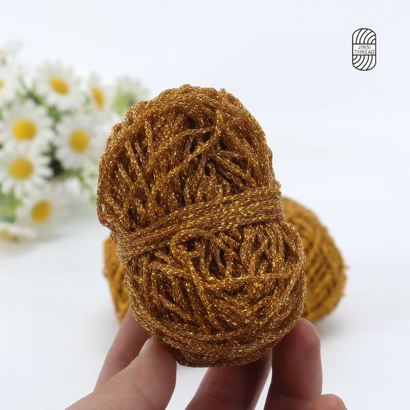 Flash gold and silver hollow yarn 1mm,2mm hand diy woven 20 grams of a doll hairstyle hook embroidery